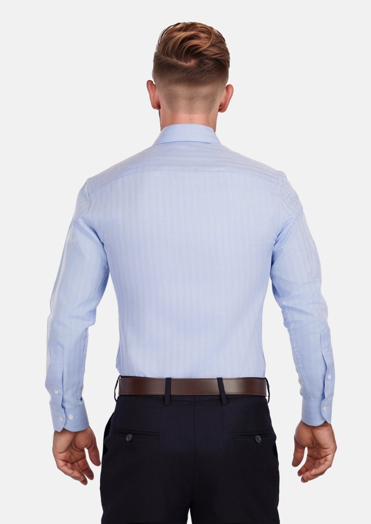 Lightblue Herringbone Shirt - SARTORO