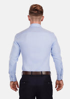 Lightblue Herringbone Shirt - SARTORO715