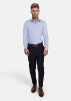 Lightblue Herringbone Shirt - SARTORO689
