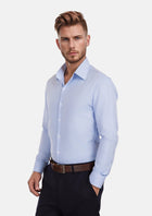 Lightblue Herringbone Shirt - SARTORO138