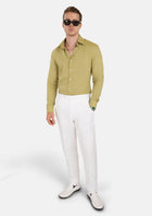 Ligyht Olive Linen Shirt - SARTORO741