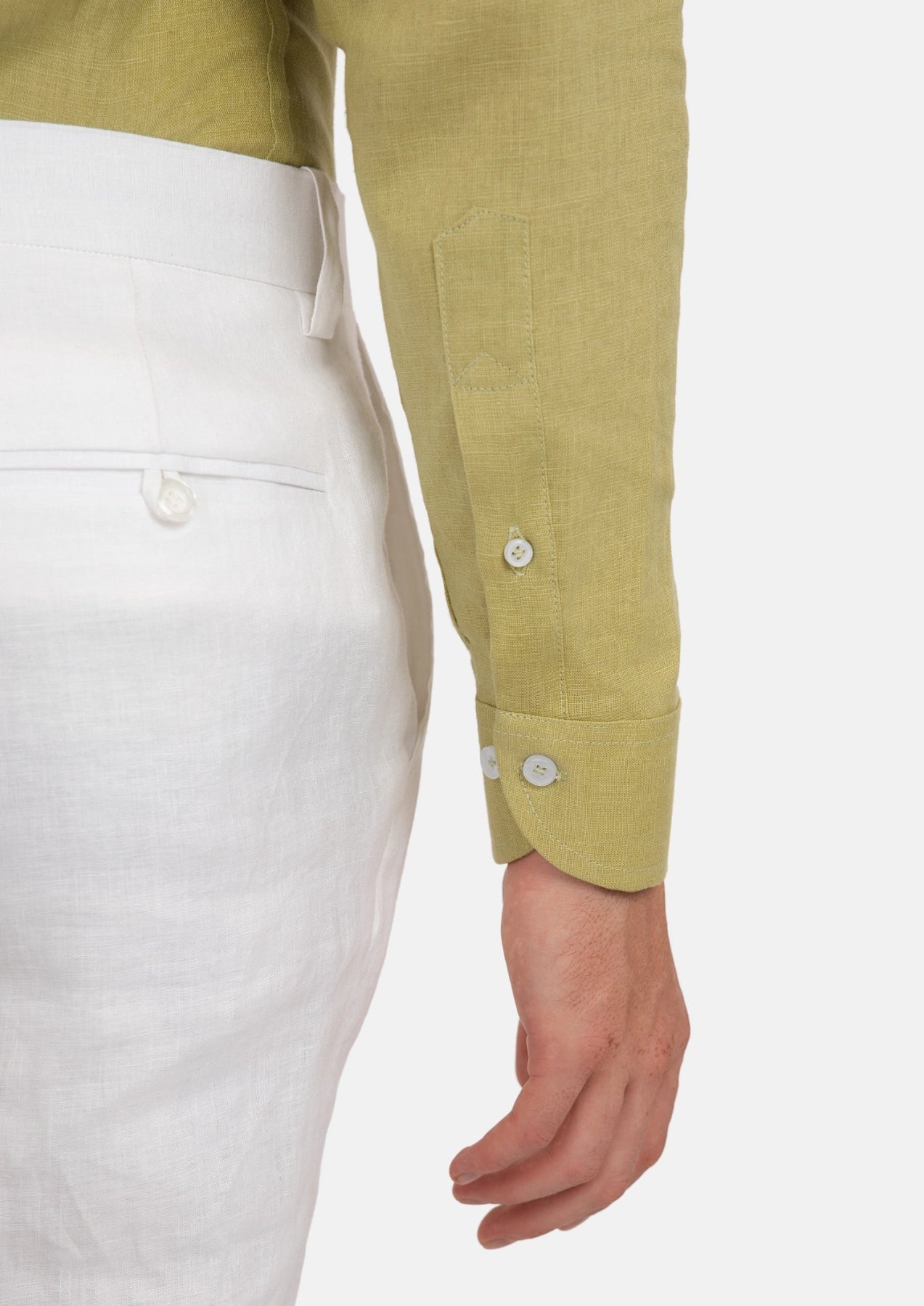 Ligyht Olive Linen Shirt - SARTORO