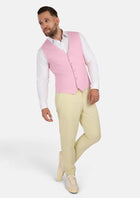 Lilac Linen Blend Vest - SARTORO143