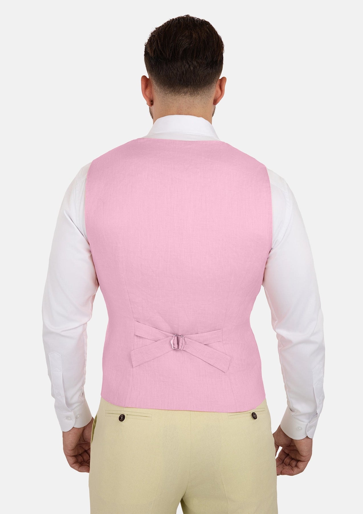 Lilac Linen Blend Vest - SARTORO614