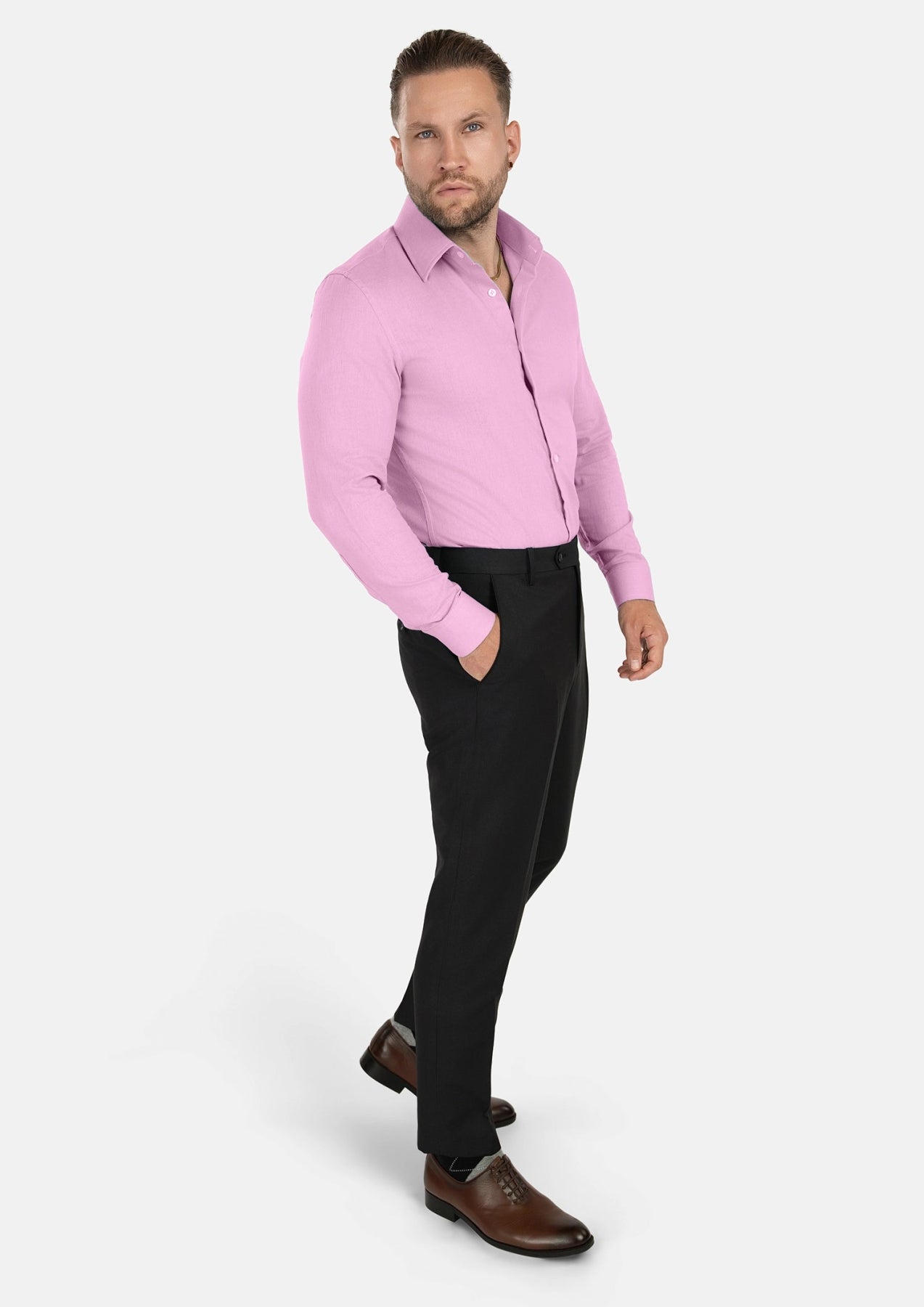 Lilac Linen Shirt - SARTORO