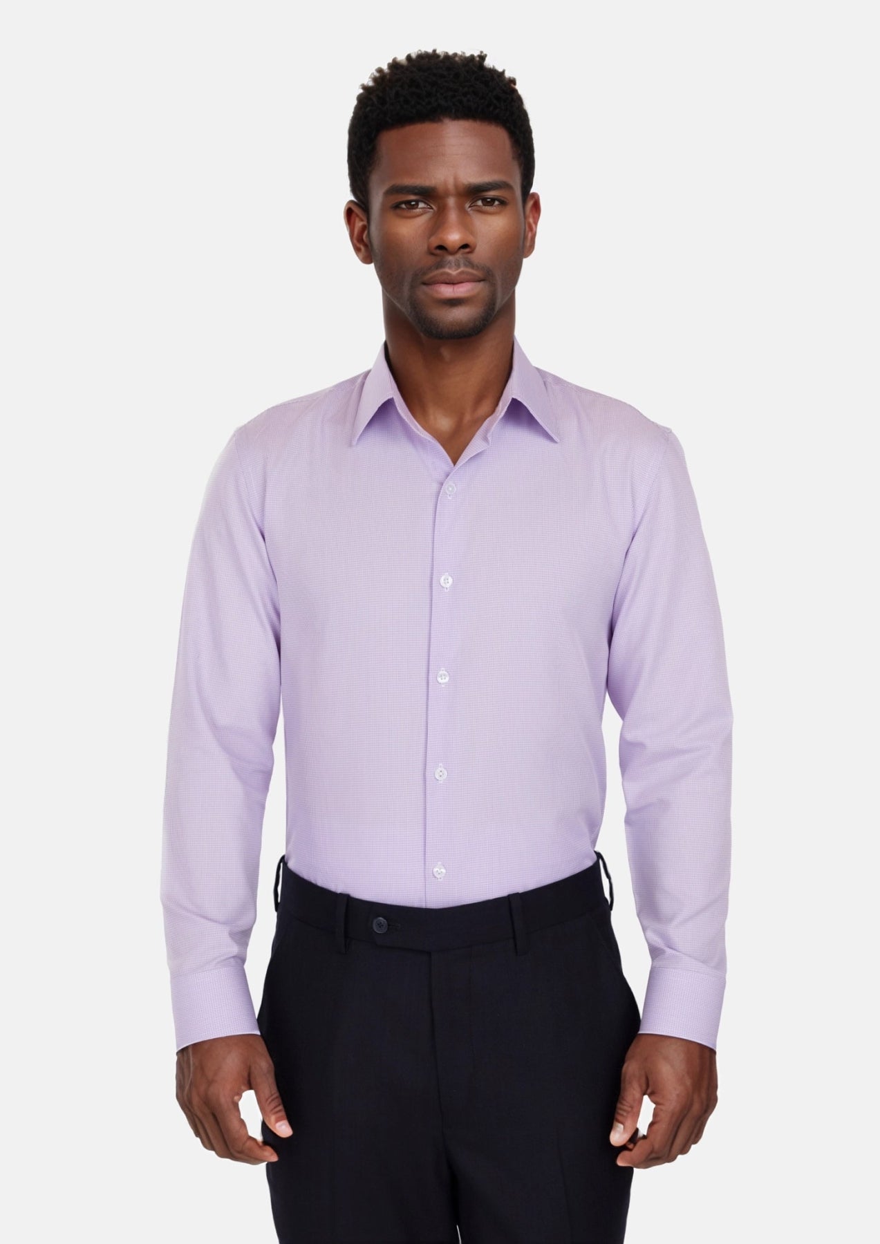 Lilac Micro Houndstooth Shirt - SARTORO
