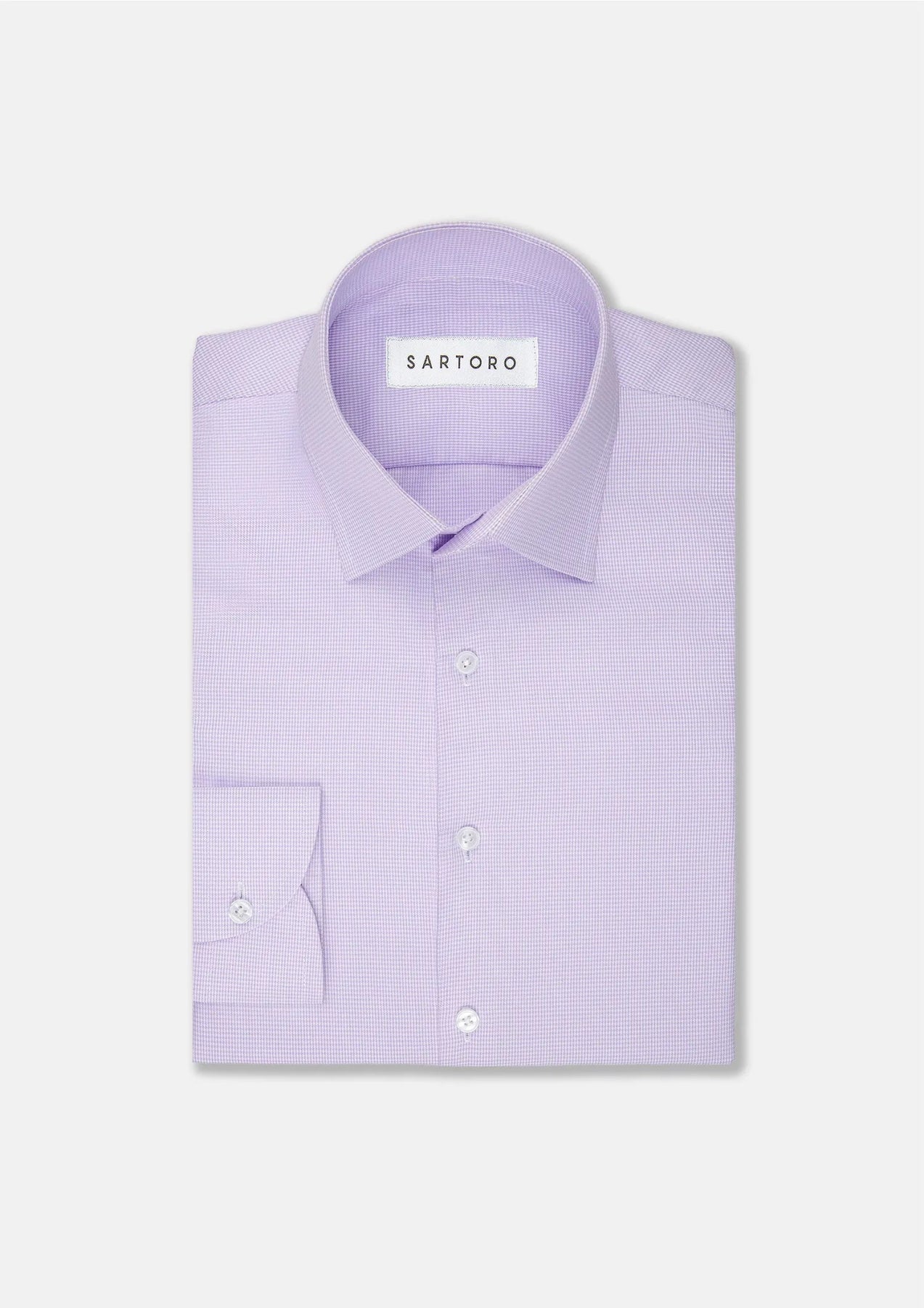 Lilac Micro Houndstooth Shirt - SARTORO