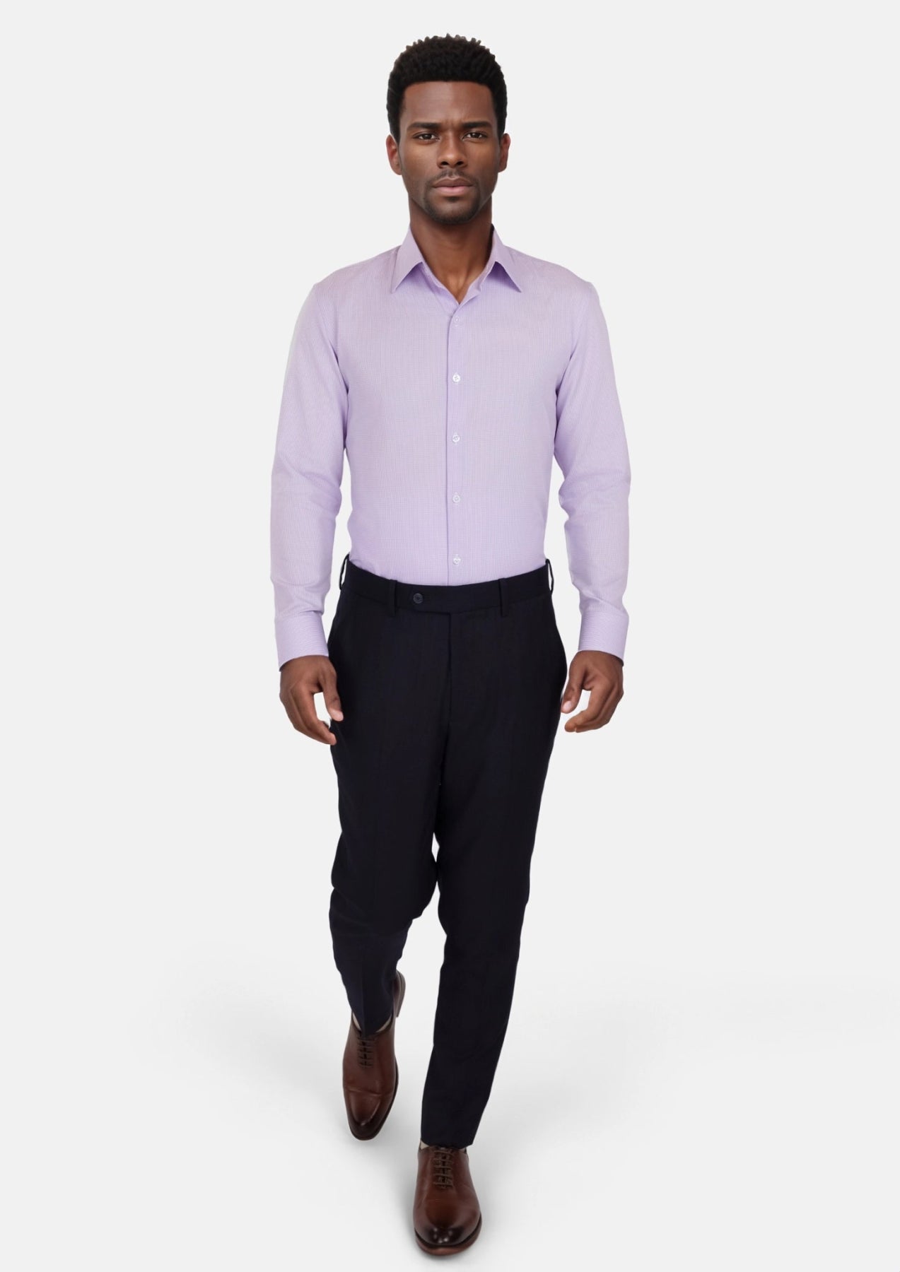 Lilac Micro Houndstooth Shirt - SARTORO