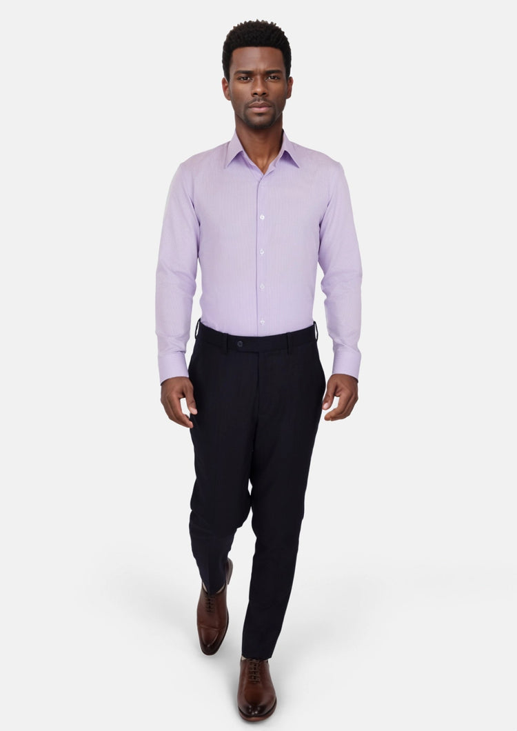 Lilac Micro Houndstooth Shirt - SARTORO639