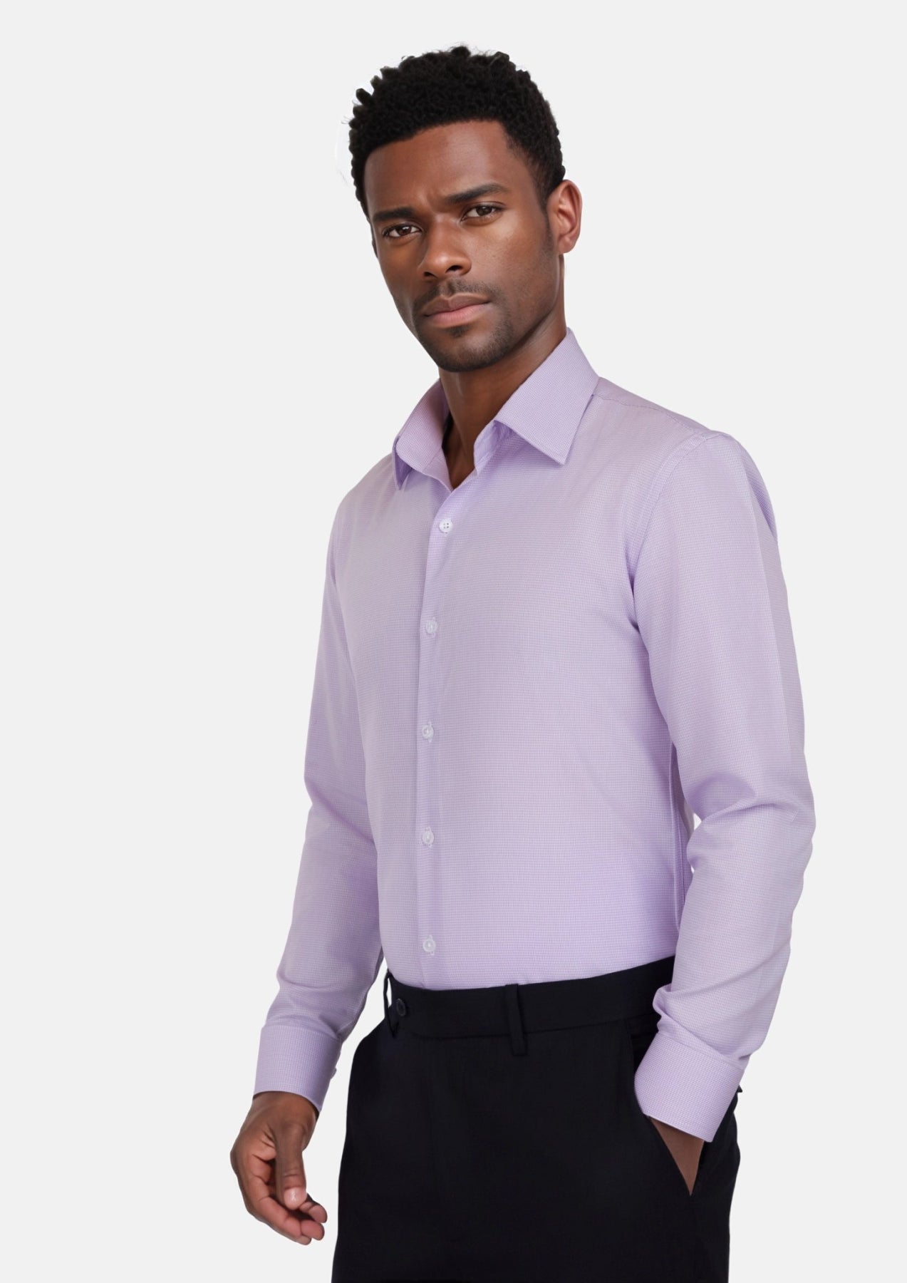 Lilac Micro Houndstooth Shirt - SARTORO