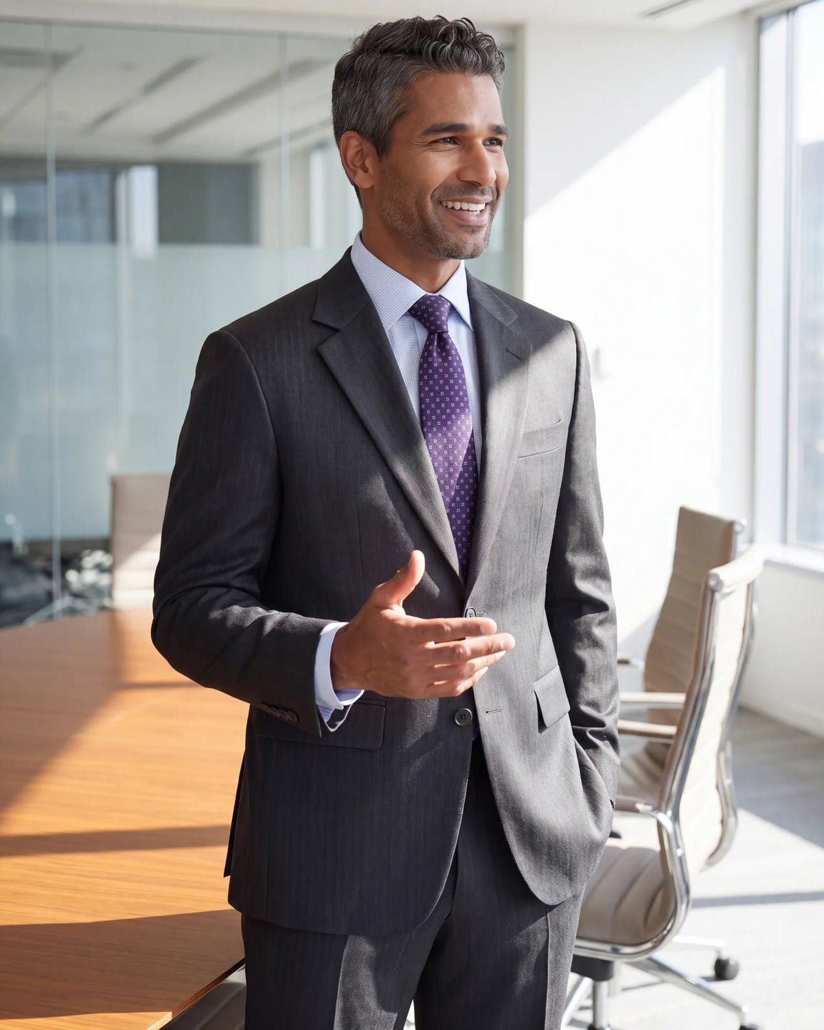 Dressing for the office? Start with a notch lapel in a regular width, about 3.25 inches (8.3 cm).