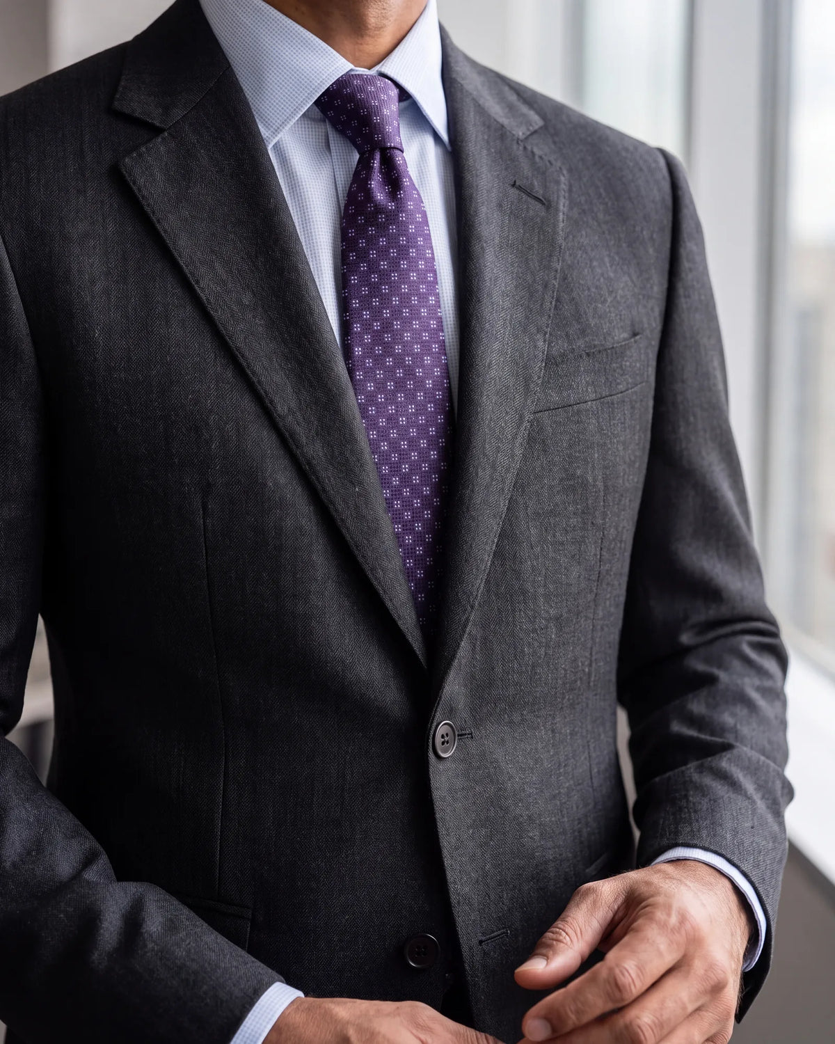 Look for the small V where the collar and lapel meet. That cut is the notch, and it gives the lapel its name.