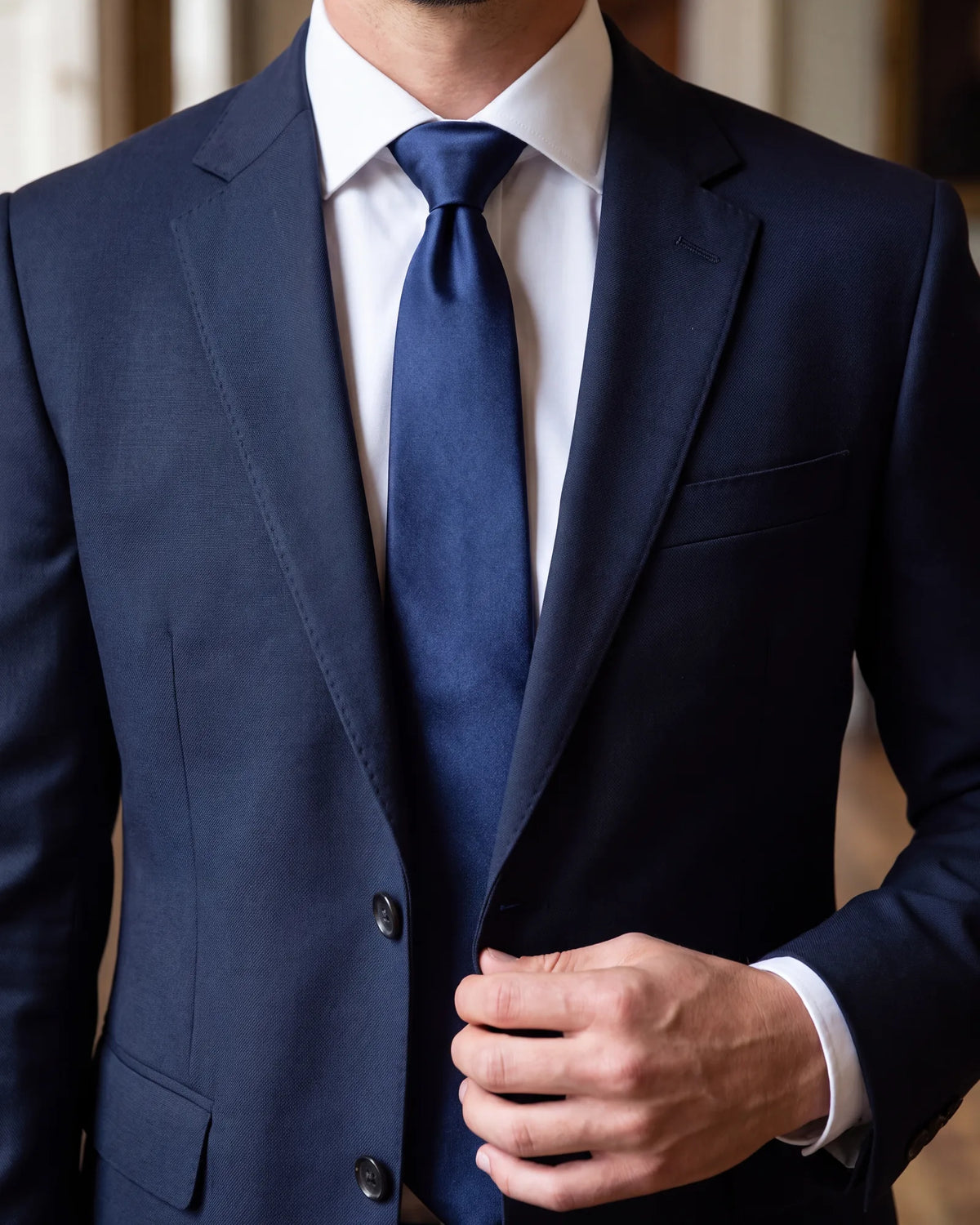Choosing a tie? Pick one about as wide as the lapel at its widest point.