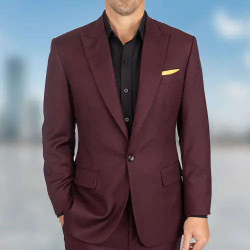 burgundy suit