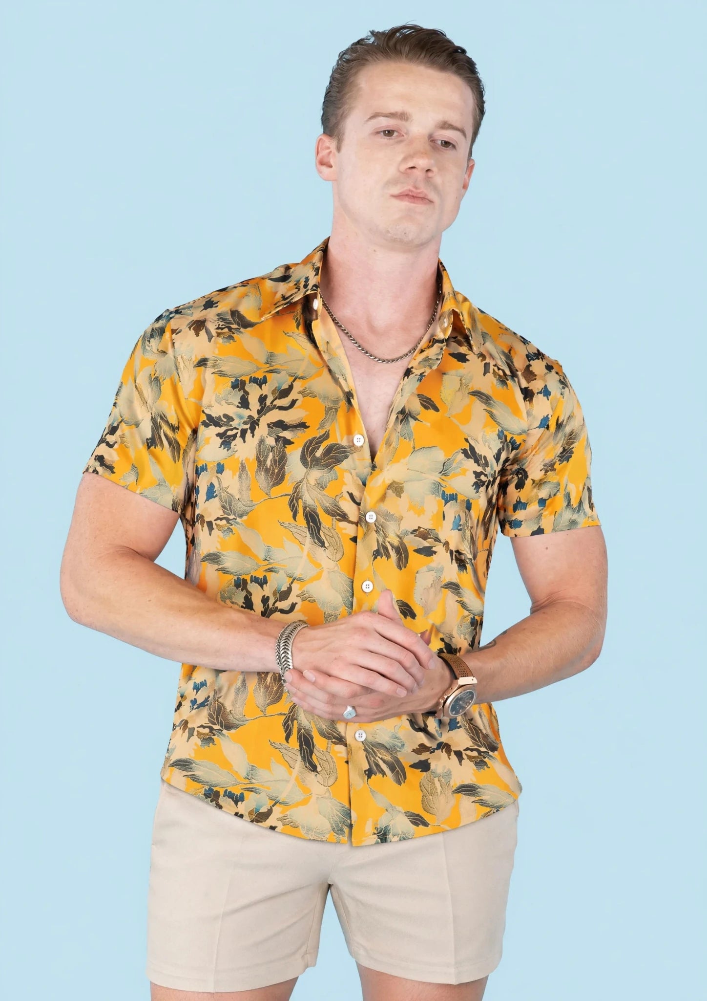 Marigold Bloom Silk Shirt - SARTORO622