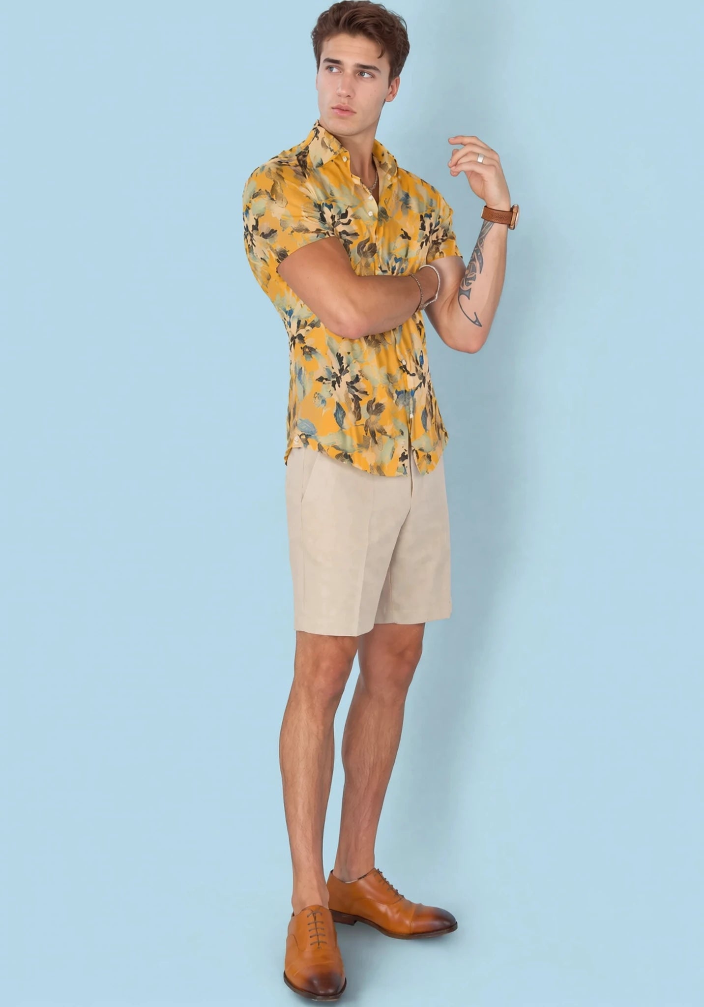 Marigold Bloom Silk Shirt - SARTORO159
