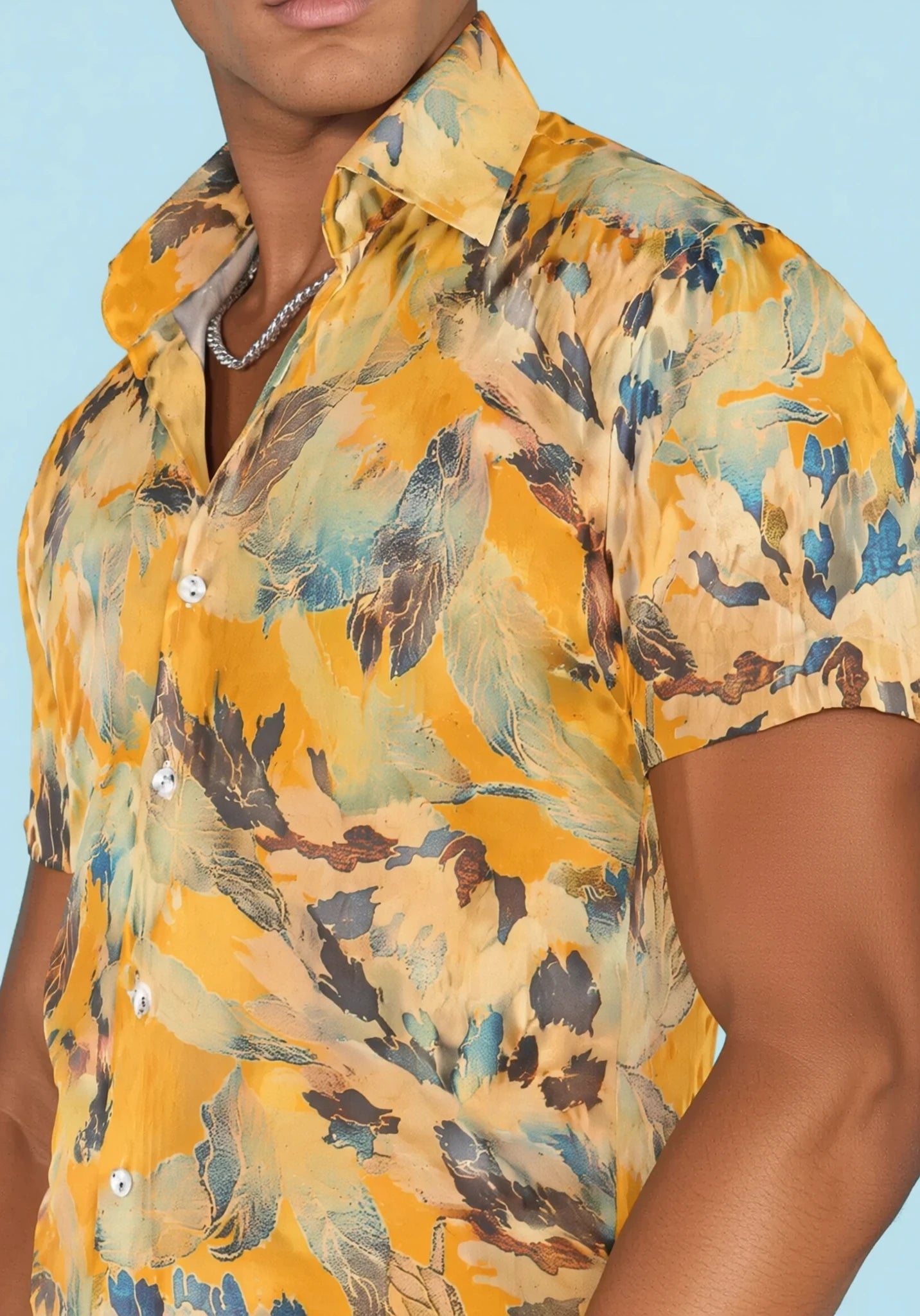 Marigold Bloom Silk Shirt - SARTORO485