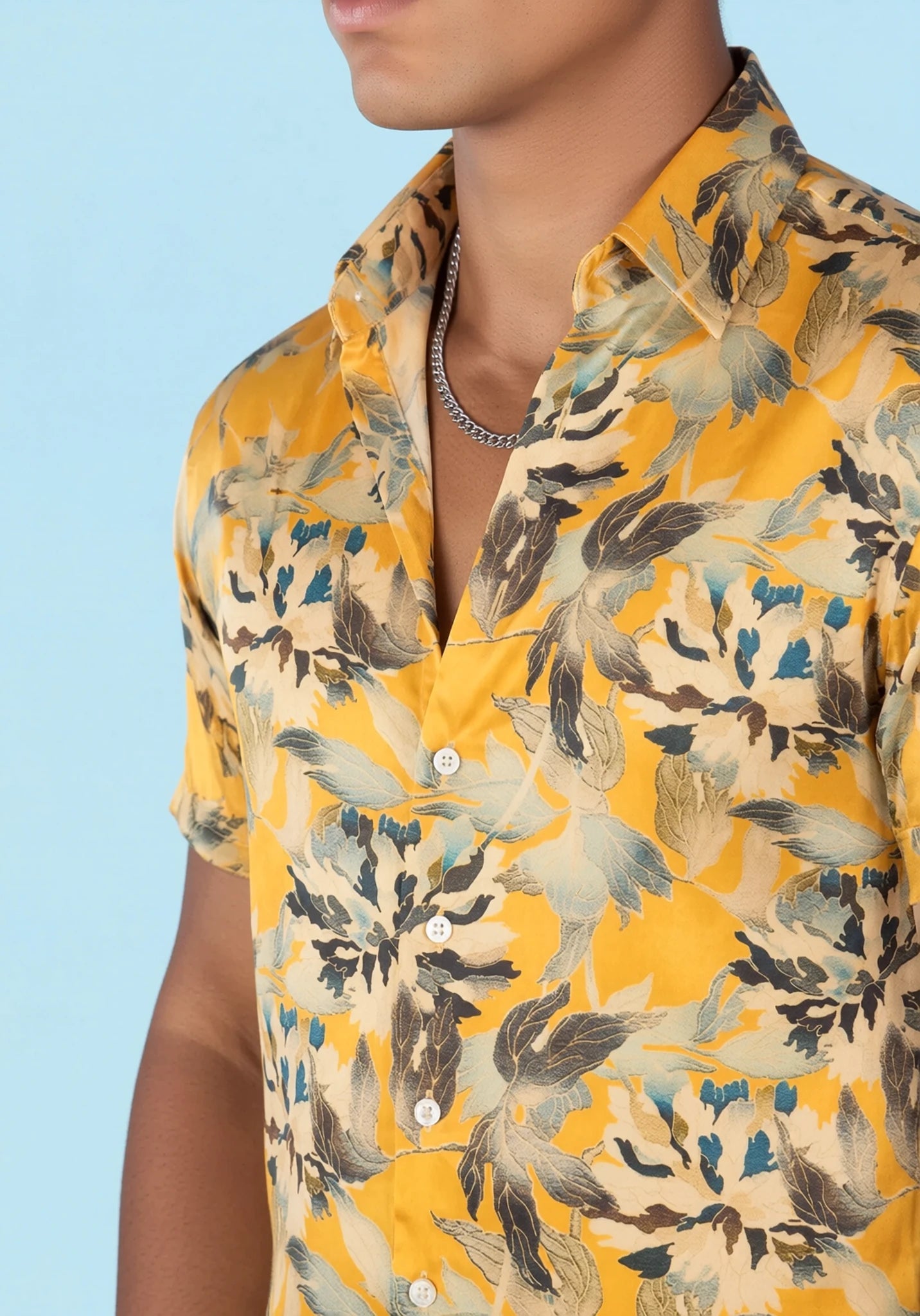 Marigold Bloom Silk Shirt - SARTORO793