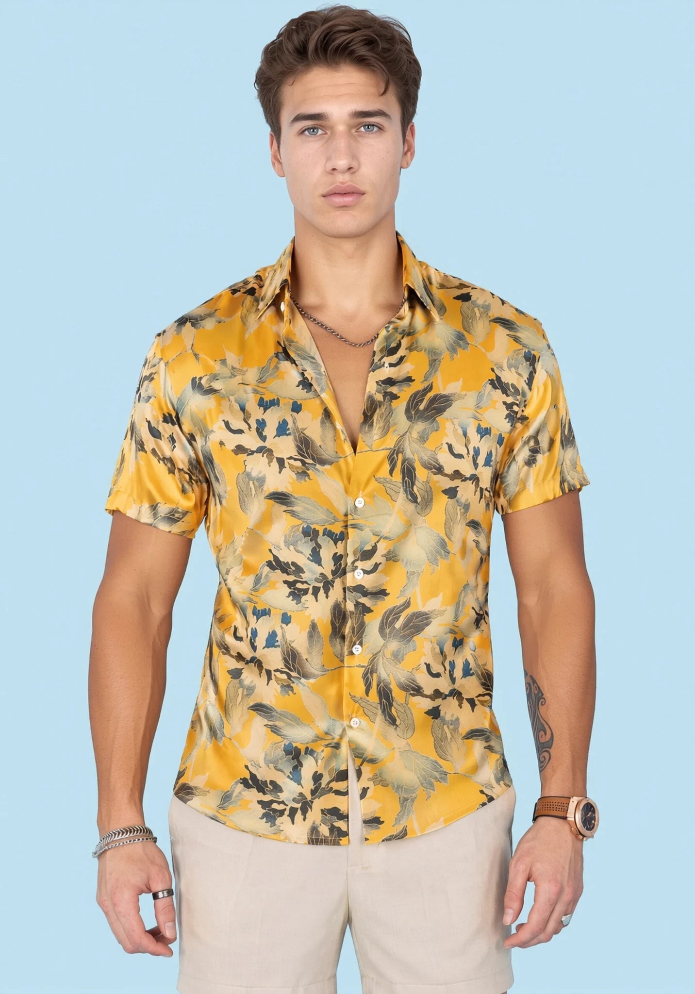 Marigold Bloom Silk Shirt457