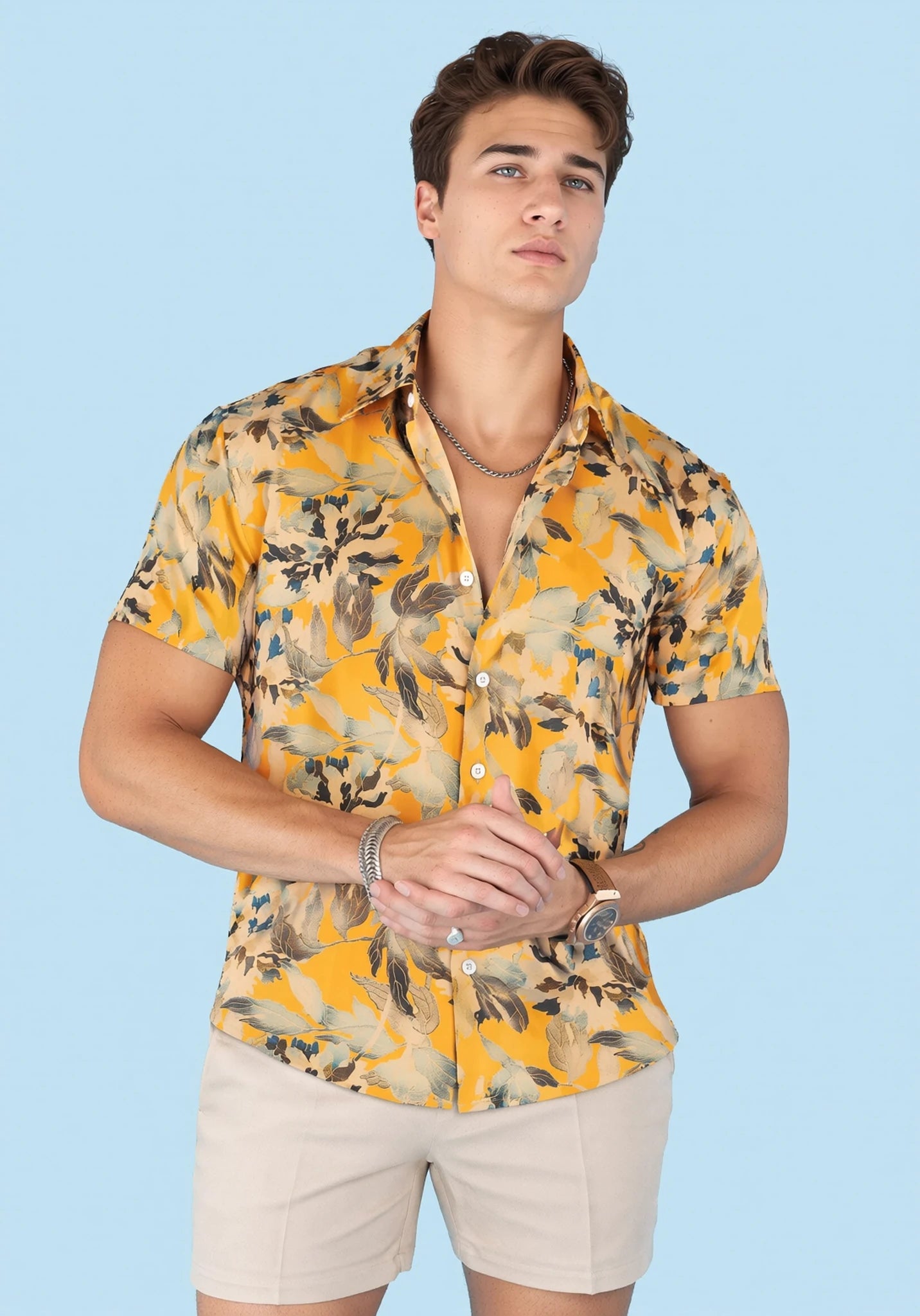 Marigold Bloom Silk Shirt - SARTORO465