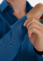 Marine Blue Linen Shirt - SARTORO908