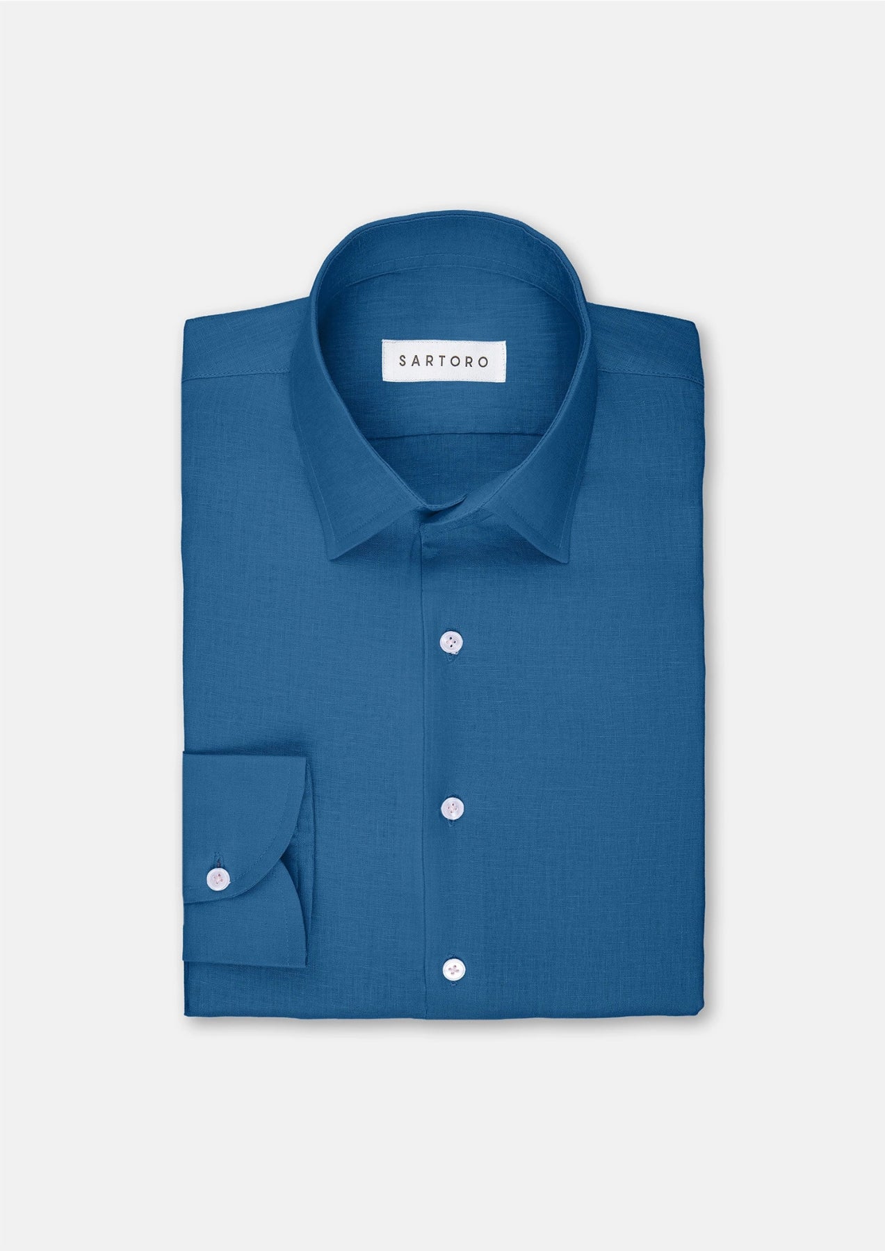 Marine Blue Linen Shirt - SARTORO