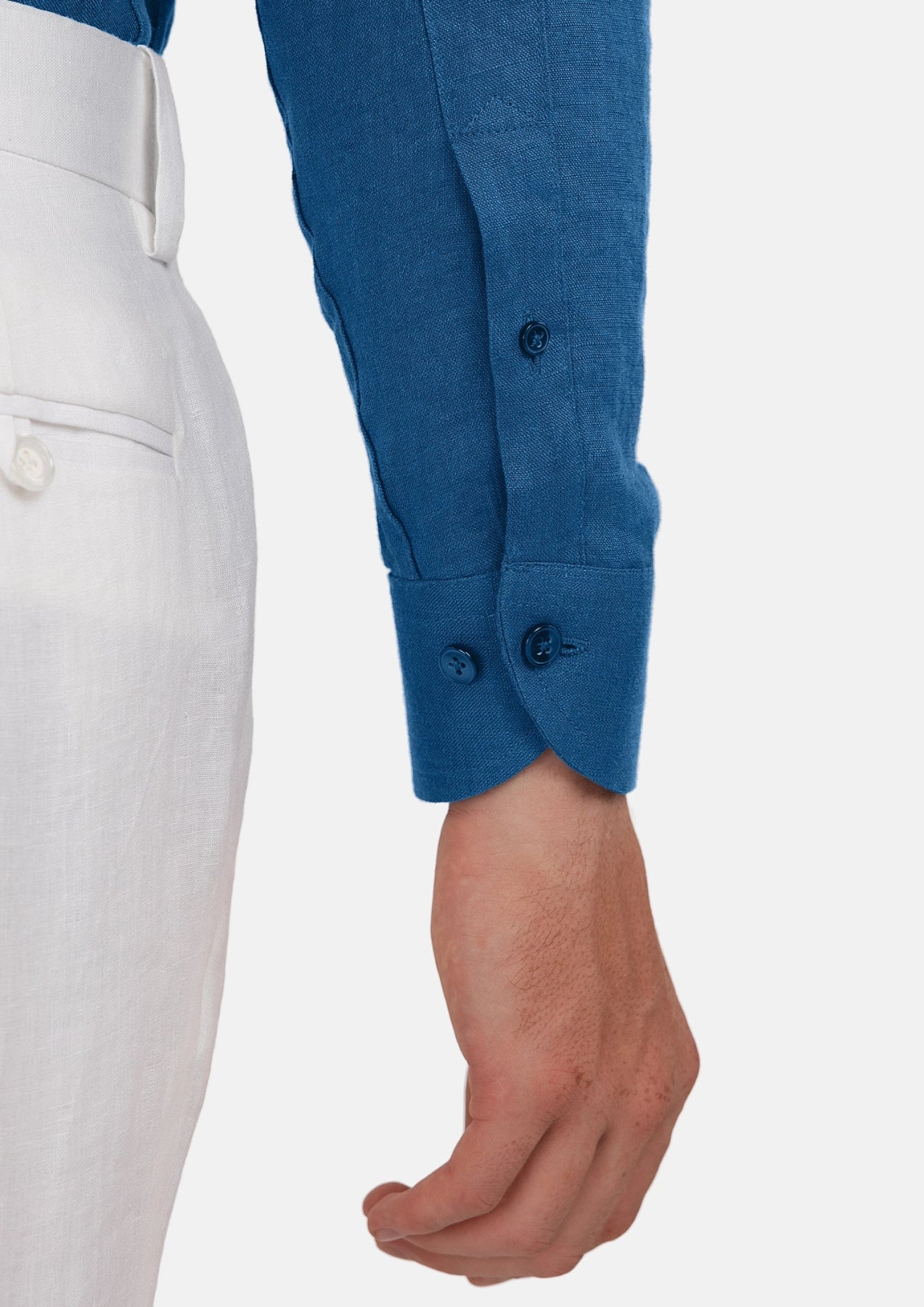 Marine Blue Linen Shirt - SARTORO