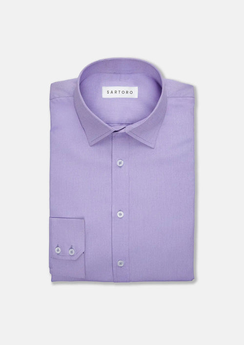 Mauve Egyptian Cotton Broadcloth Shirt - SARTORO