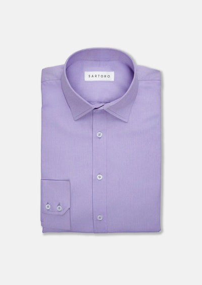 Mauve Egyptian Cotton Broadcloth Shirt - SARTORO