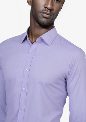 Mauve Egyptian Cotton Broadcloth Shirt - SARTORO