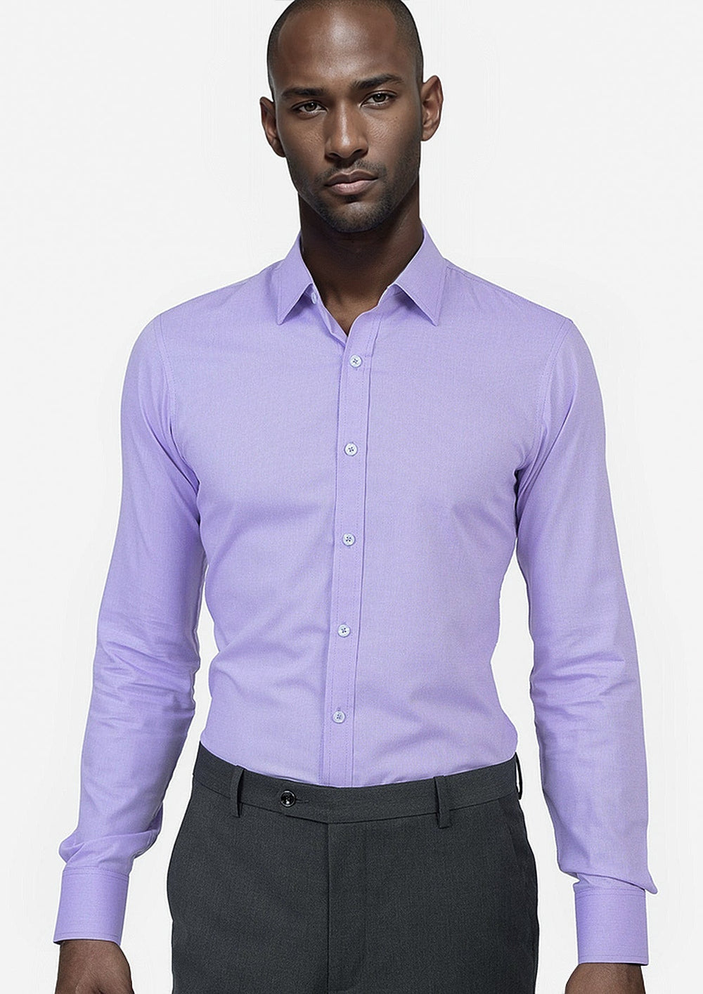 Mauve Egyptian Cotton Broadcloth Shirt - SARTORO