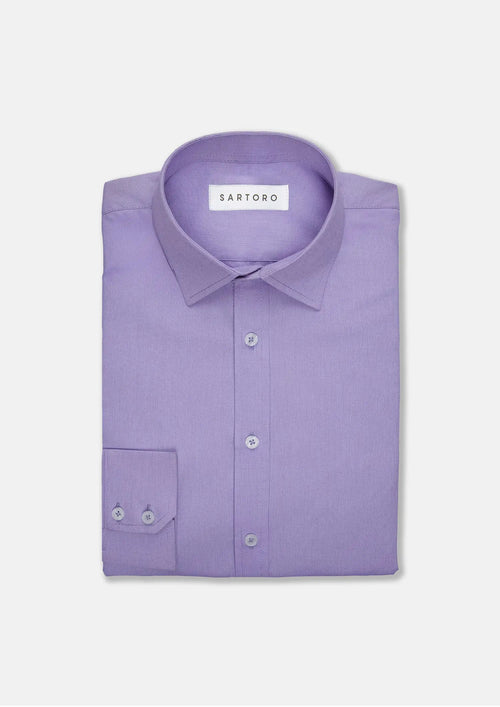 Mauve Egyptian Cotton Broadcloth Shirt - SARTORO