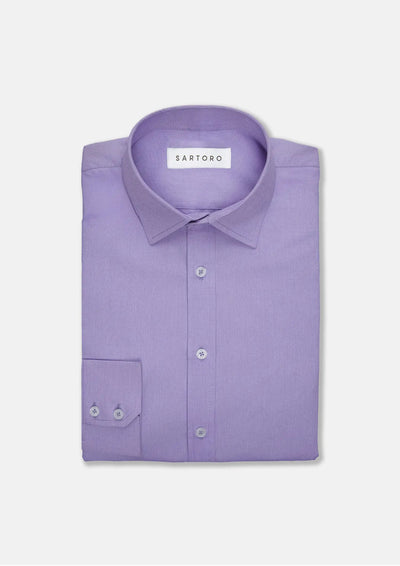 Mauve Egyptian Cotton Broadcloth Shirt - SARTORO