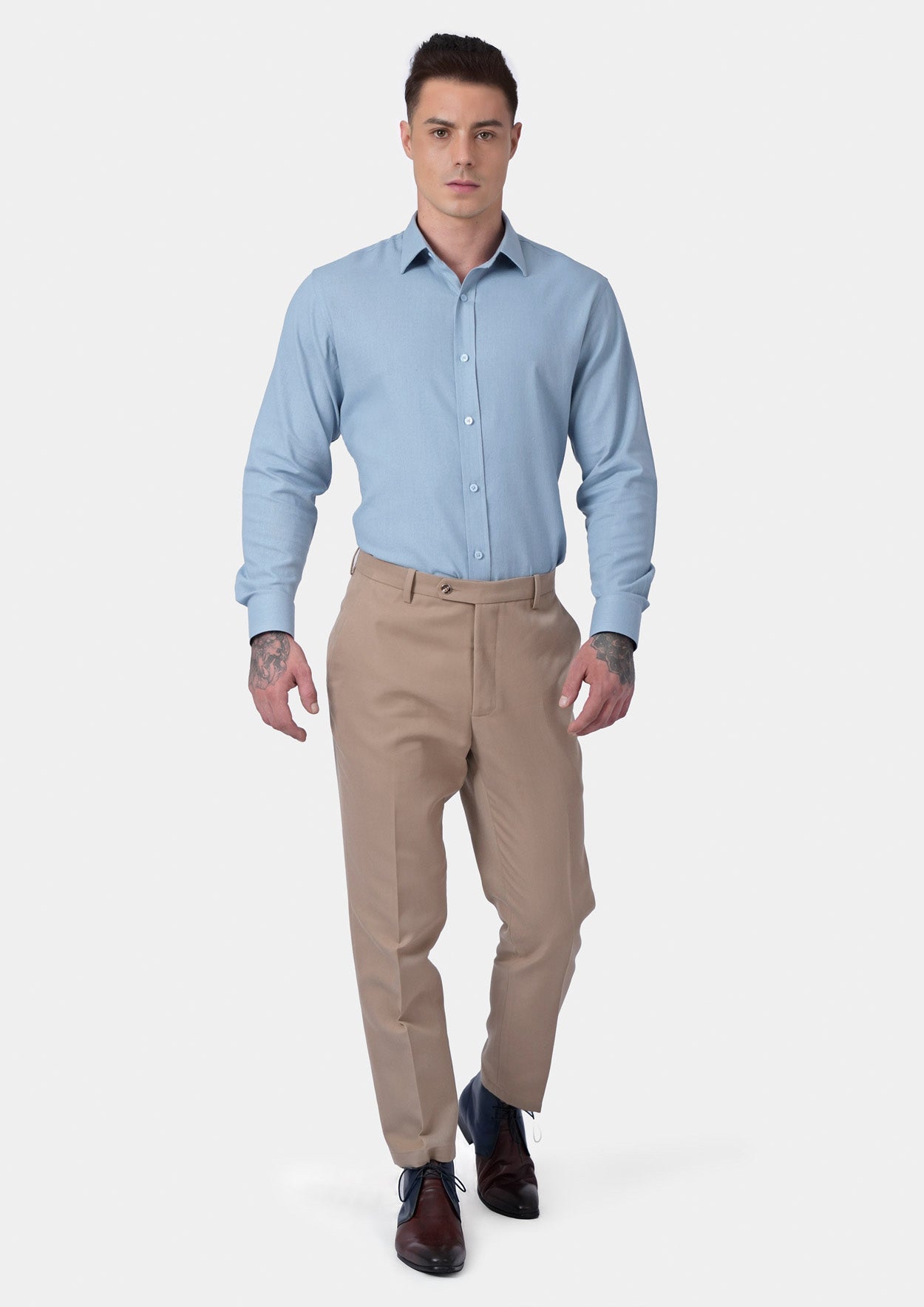 Maya Blue Linen Blend Shirt - SARTORO