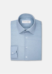 Maya Blue Linen Blend Shirt - SARTORO