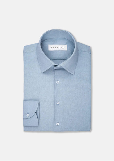 Maya Blue Linen Blend Shirt - SARTORO