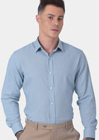 Maya Blue Linen Blend Shirt - SARTORO408