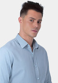 Maya Blue Linen Blend Shirt - SARTORO
