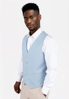 Maya Blue Linen Blend Vest - SARTORO912