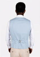 Maya Blue Linen Blend Vest - SARTORO823