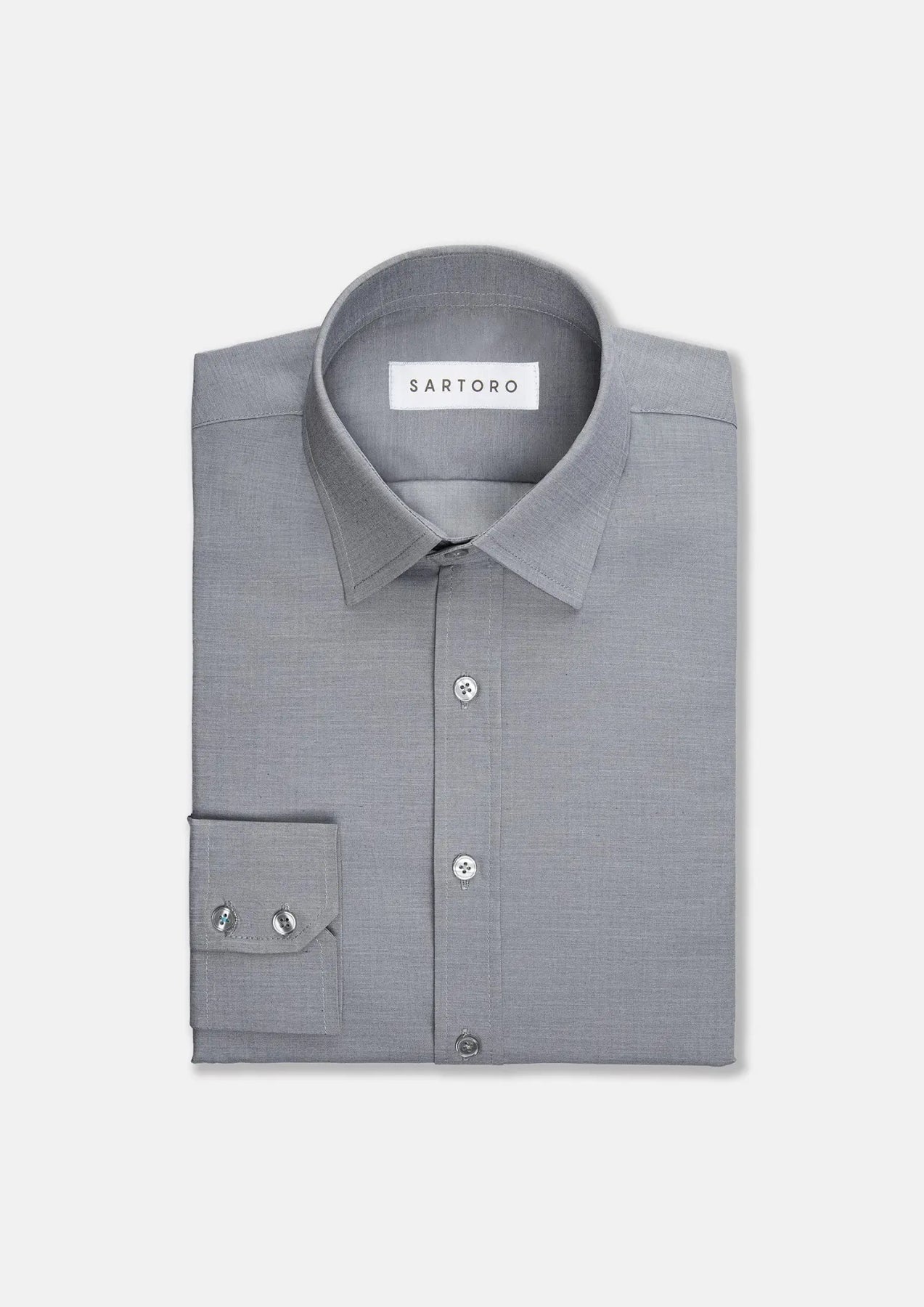 Medium Grey End On End Shirt - SARTORO
