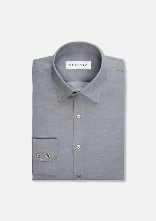 Medium Grey End On End Shirt - SARTORO