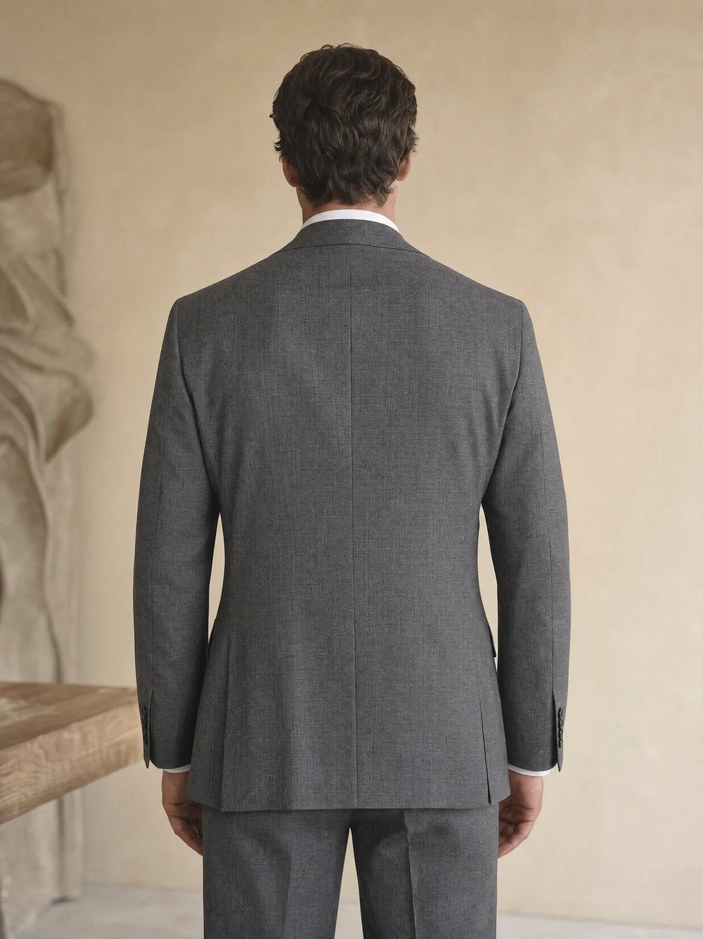 Close view of a suit jacket back vent