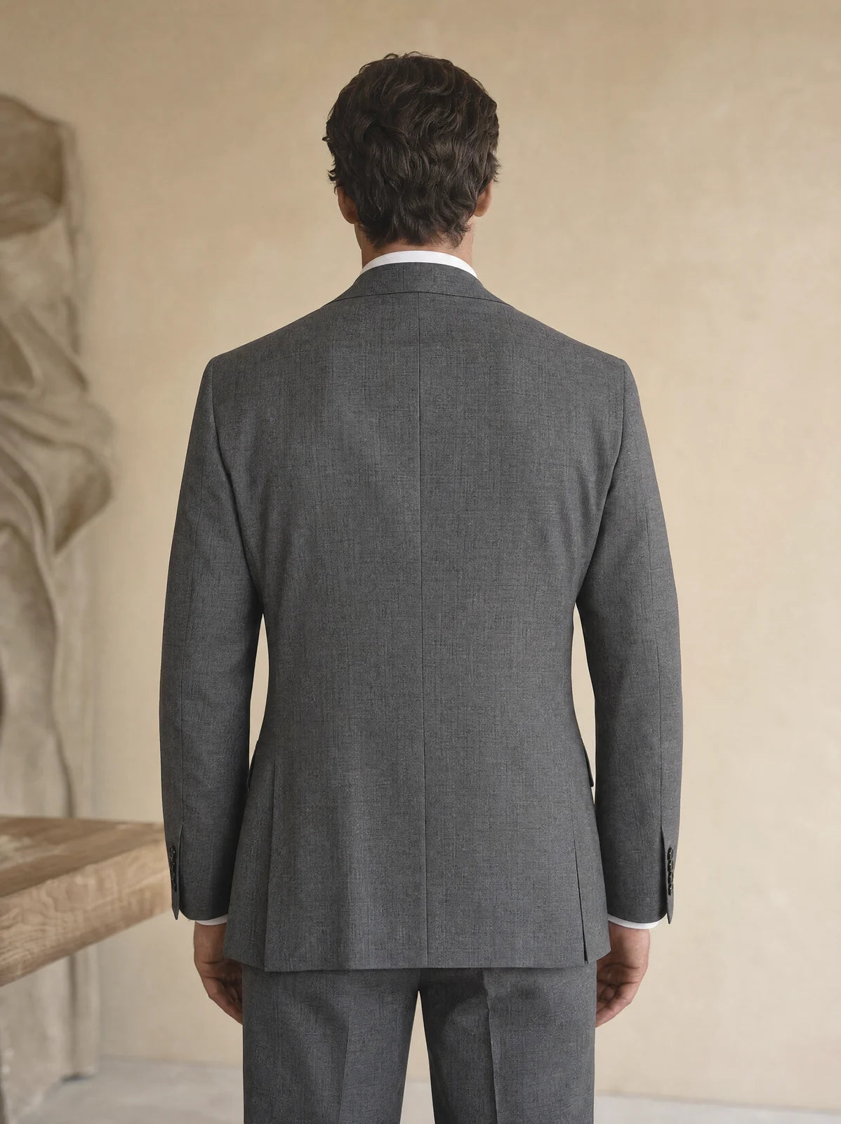 Close view of a suit jacket back vent
