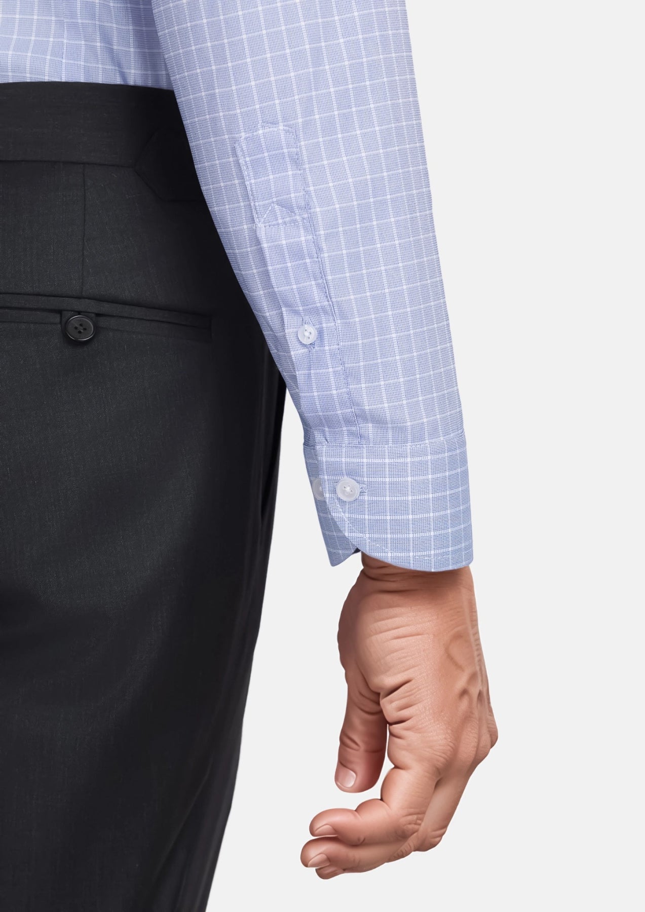 Micro Check Light Blue Shirt - SARTORO