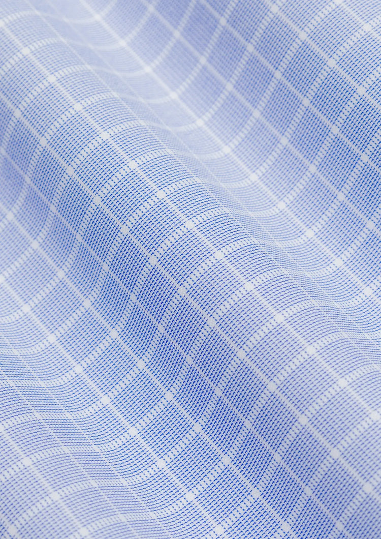 Micro Check Light Blue Shirt - SARTORO899