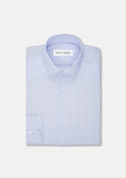 Micro Check Light Blue Shirt - SARTORO162