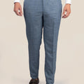Mid Blue Hopsack Pants - SARTORO