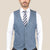 Mid Blue Hopsack Vest - SARTORO