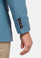 Mid Blue Linen Blend Astor Jacket - SARTORO236